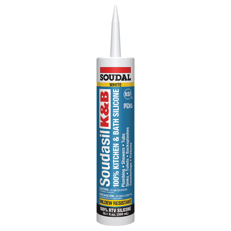 [146727] Soudasil K&B Mildew Resistant 100% Silicone-White 10.1 oz